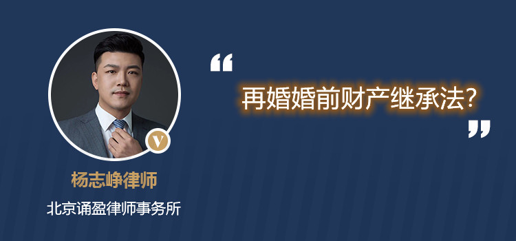 再婚婚前财产继承法？