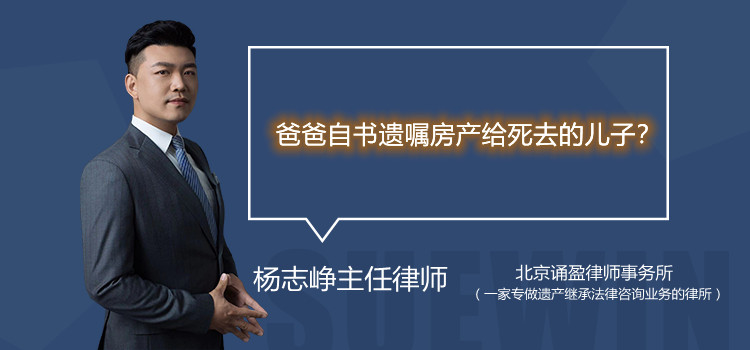 爸爸自书遗嘱房产给死去的儿子？