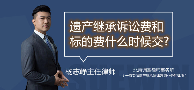 遗产继承诉讼费和标的费什么时候交?