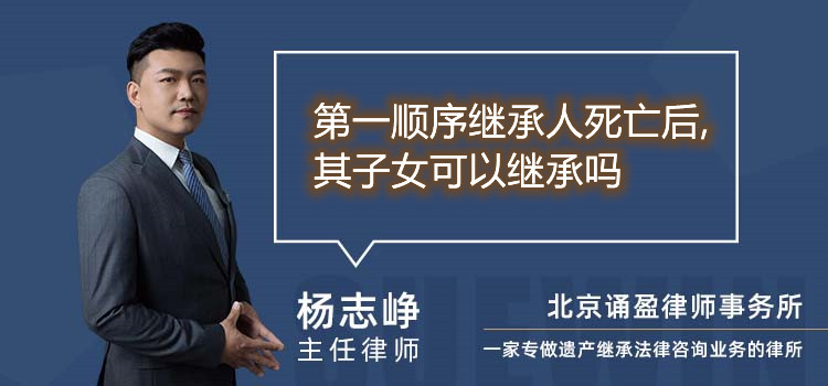 第一顺序继承人死亡后,其子女可以继承吗