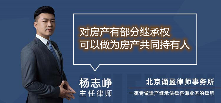 对房产有部分继承权可以做为房产共同持有人