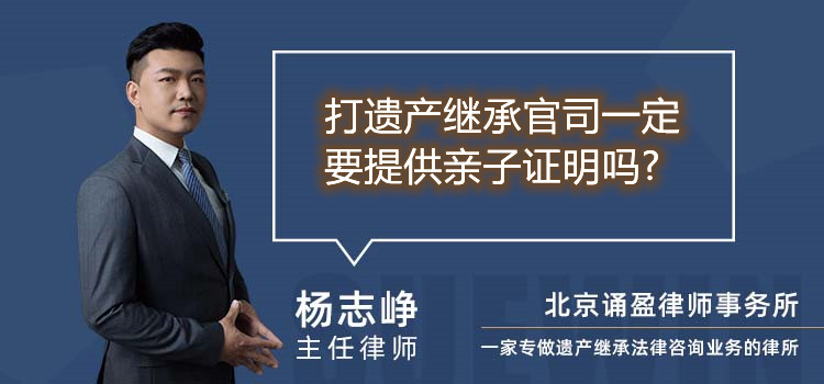 打遗产继承官司一定要提供亲子证明吗?