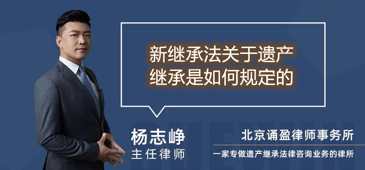 新继承法关于遗产继承是如何规定的