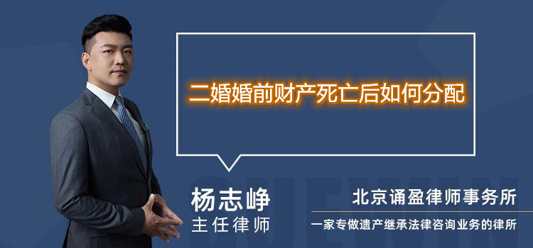 二婚婚前财产死亡后如何分配