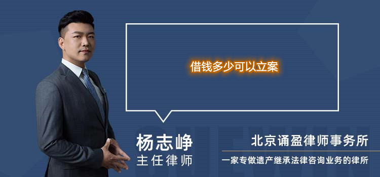 借钱多少可以立案