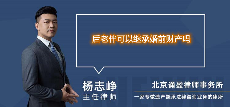 后老伴可以继承婚前财产吗